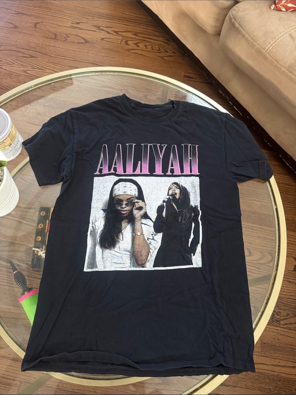 Black Aaliyah Graphic Tee - Vintage Style Men’s Shirt